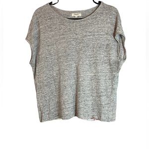 Madewell Gray Short Sleeve 100% linen Top- Size: XS